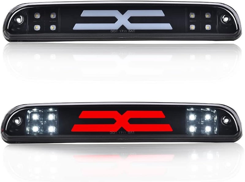 GPLUS LED Third Type X High Mount Brake Stop Light Compatible with 1993-2011 Ranger, Fit 1999-2016 F250 F350 F450 F550 Super Duty,Fit 1995-2003 Mazda B2300 B2500 B3000 B4000 Smoky Lens Black Housing - Image 1